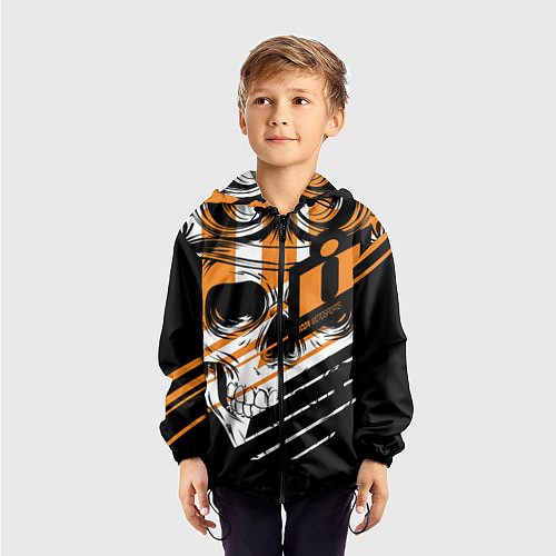 Детская ветровка Череп Icon оранжевый / 3D-Черный – фото 3