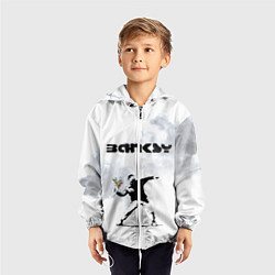 Ветровка с капюшоном детская Banksy, цвет: 3D-белый — фото 2