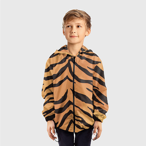 Детская ветровка Тигриный камуфляж / 3D-Черный – фото 3