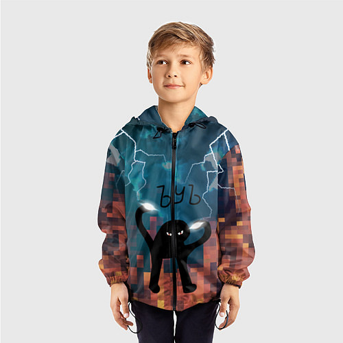 Детская ветровка ЪУЪ Молнии / 3D-Черный – фото 3