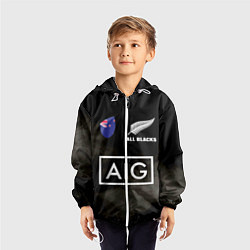 Ветровка с капюшоном детская ALL BLACKS, цвет: 3D-белый — фото 2