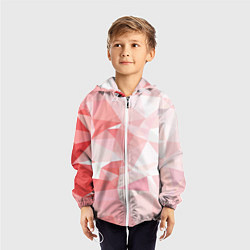 Ветровка с капюшоном детская Pink abstraction, цвет: 3D-белый — фото 2