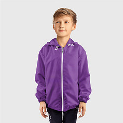 Ветровка с капюшоном детская Фиолетовая волна, цвет: 3D-белый — фото 2