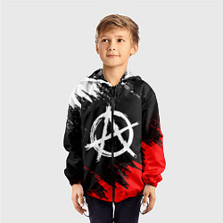 Ветровка с капюшоном детская АНАРХИЯ, цвет: 3D-черный — фото 2