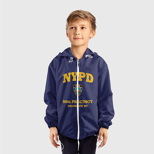 Детская ветровка Бруклин 9-9 департамент NYPD / 3D-Белый – фото 3