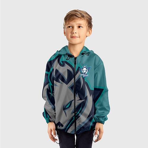 Детская ветровка Форма White wolves / 3D-Черный – фото 3