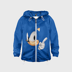 Ветровка с капюшоном детская Sonic, цвет: 3D-белый