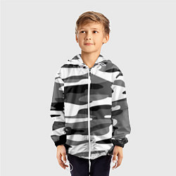 Ветровка с капюшоном детская Камуфляж Sabaton без лого, цвет: 3D-белый — фото 2