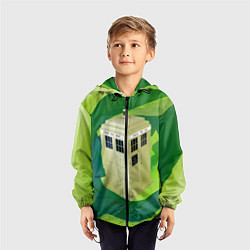 Ветровка с капюшоном детская CRAZY TARDIS, цвет: 3D-черный — фото 2