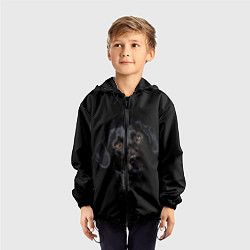 Ветровка с капюшоном детская Пес, цвет: 3D-черный — фото 2