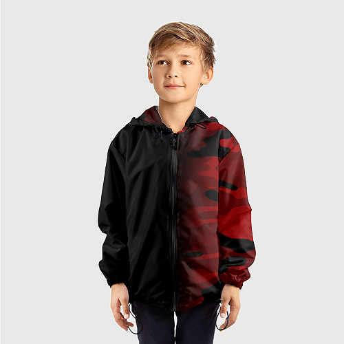 Детская ветровка RED BLACK MILITARY CAMO / 3D-Черный – фото 3