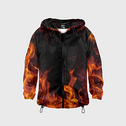 Ветровка с капюшоном детская ОГОНЬ, цвет: 3D-черный