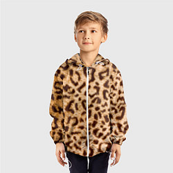 Ветровка с капюшоном детская Леопард, цвет: 3D-белый — фото 2