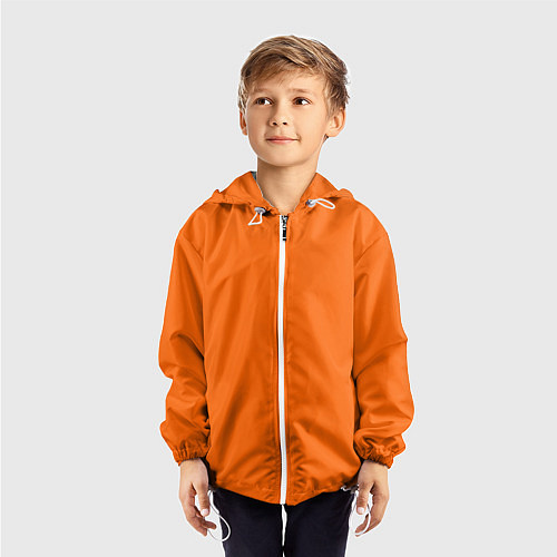 Детская ветровка Цвет апельсиновая корка / 3D-Белый – фото 3