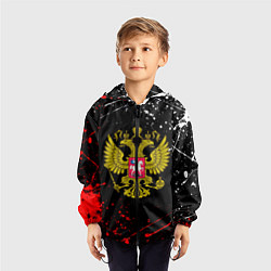 Ветровка с капюшоном детская РОССИЯ, цвет: 3D-черный — фото 2