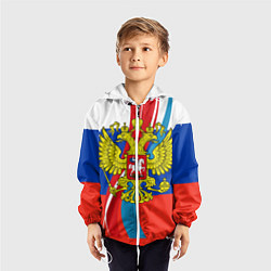 Ветровка с капюшоном детская Герб России, цвет: 3D-белый — фото 2
