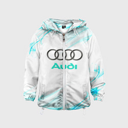 Ветровка с капюшоном детская Audi, цвет: 3D-белый