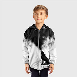 Ветровка с капюшоном детская Galaxy wolf, цвет: 3D-белый — фото 2