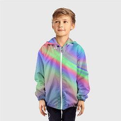 Ветровка с капюшоном детская Gradient vinyl, цвет: 3D-белый — фото 2
