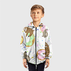 Ветровка с капюшоном детская Милый Ленивец, цвет: 3D-черный — фото 2