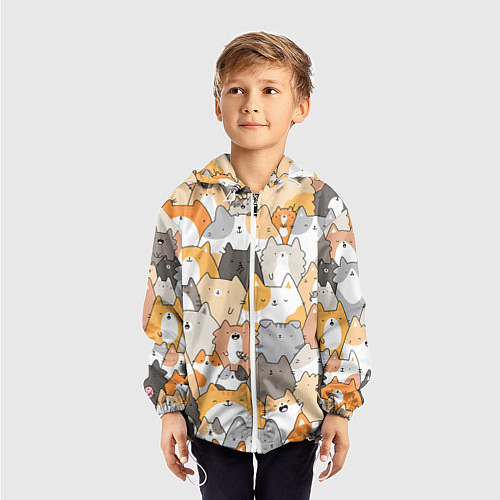 Детская ветровка Кошачья стая / 3D-Белый – фото 3