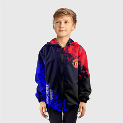 Ветровка с капюшоном детская Manchester United, цвет: 3D-черный — фото 2