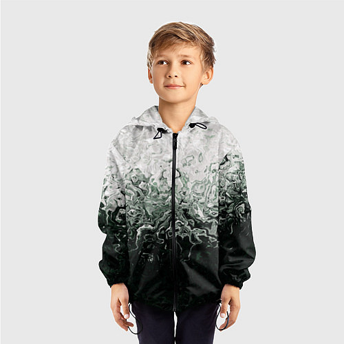 Детская ветровка Разводы жидкость абстракция / 3D-Черный – фото 3