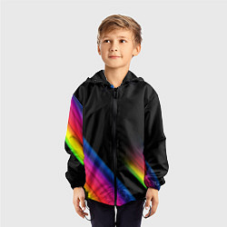 Ветровка с капюшоном детская НЕОНОВАЯ ТЕКСТУРА, цвет: 3D-черный — фото 2