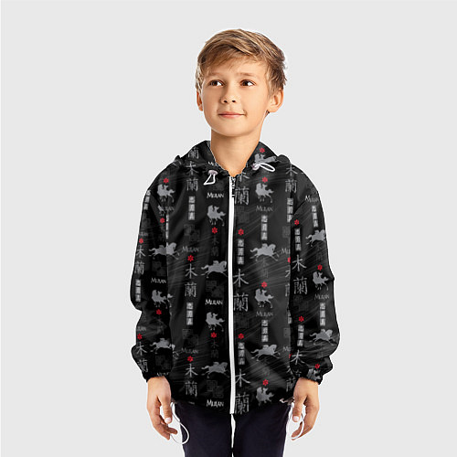 Детская ветровка Mulan Black Pattern / 3D-Белый – фото 3