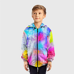 Ветровка с капюшоном детская НЕОНОВЫЕ ПОТЕРТОСТИ, цвет: 3D-черный — фото 2