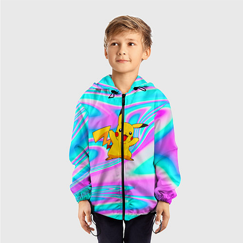 Детская ветровка Пикачу / 3D-Черный – фото 3