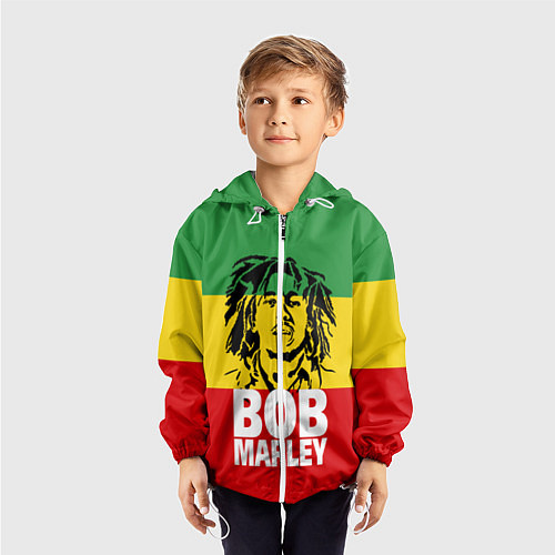 Детская ветровка Bob Marley / 3D-Белый – фото 3