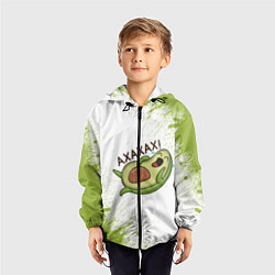 Ветровка с капюшоном детская Авокадо, цвет: 3D-черный — фото 2