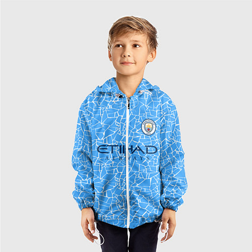 Детская ветровка Manchester City 2021 Home Kit / 3D-Белый – фото 3