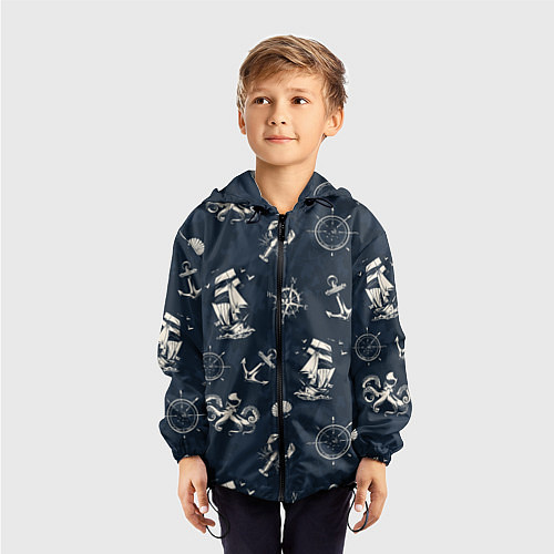 Детская ветровка Nautical art / 3D-Черный – фото 3