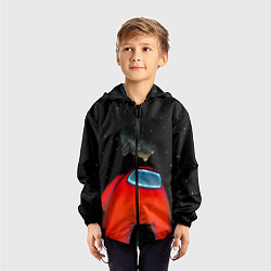 Ветровка с капюшоном детская Among Us, цвет: 3D-черный — фото 2