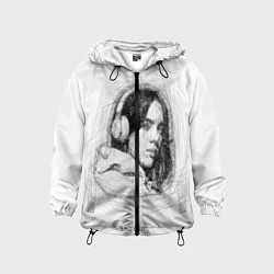 Ветровка с капюшоном детская Billie Eilish карандаш, цвет: 3D-черный