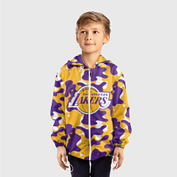Ветровка с капюшоном детская LA LAKERS ЛЕЙКЕРС, цвет: 3D-белый — фото 2