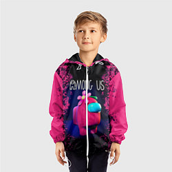 Ветровка с капюшоном детская AMONG US, цвет: 3D-белый — фото 2
