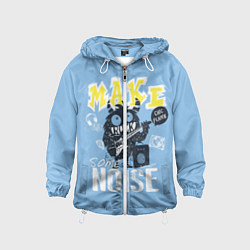 Ветровка с капюшоном детская Монстр рока, цвет: 3D-белый