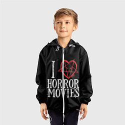 Ветровка с капюшоном детская I Love Horror Movies, цвет: 3D-белый — фото 2