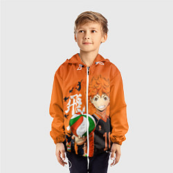 Ветровка с капюшоном детская ВОЛЕЙБОЛ!! HAIKYUU!!, цвет: 3D-белый — фото 2