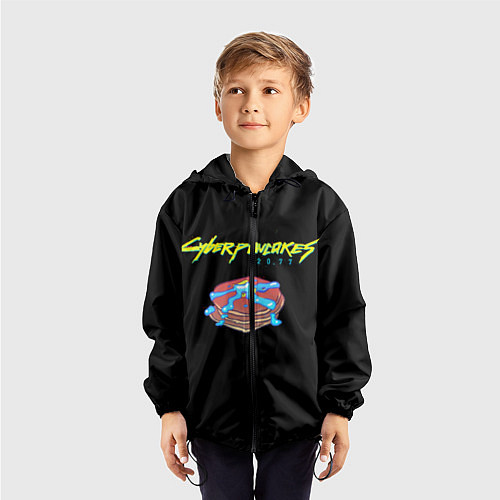 Детская ветровка Киберблин 2077 / 3D-Черный – фото 3