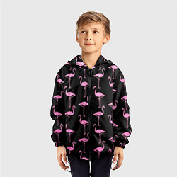 Ветровка с капюшоном детская Фламинго Чёрная цвета 3D-черный — фото 2