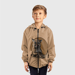 Ветровка с капюшоном детская Горный лев, цвет: 3D-черный — фото 2