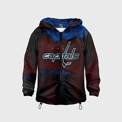 Ветровка с капюшоном детская WASHINGTON CAPITALS, цвет: 3D-черный