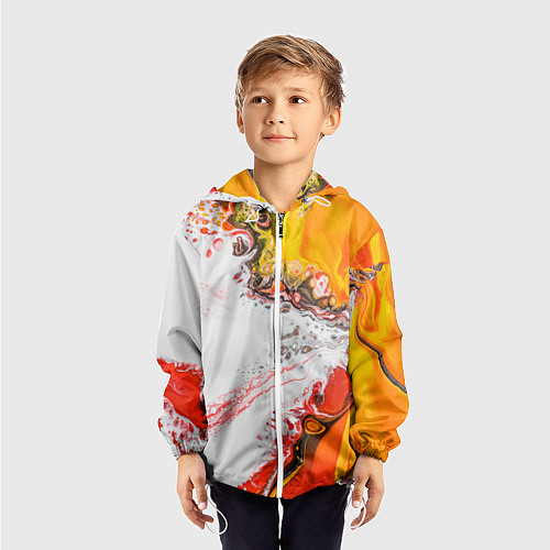 Детская ветровка Рисунок желтой краской / 3D-Белый – фото 3