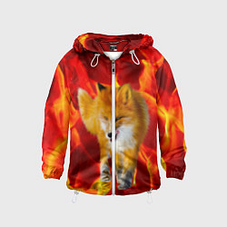 Ветровка с капюшоном детская Fire Fox, цвет: 3D-белый