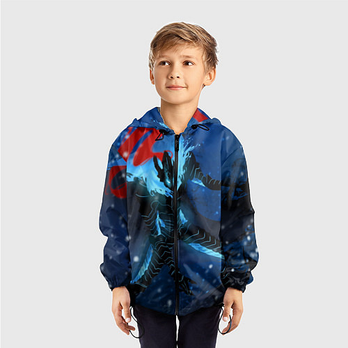 Детская ветровка Поднятие уровня Аниме / 3D-Черный – фото 3