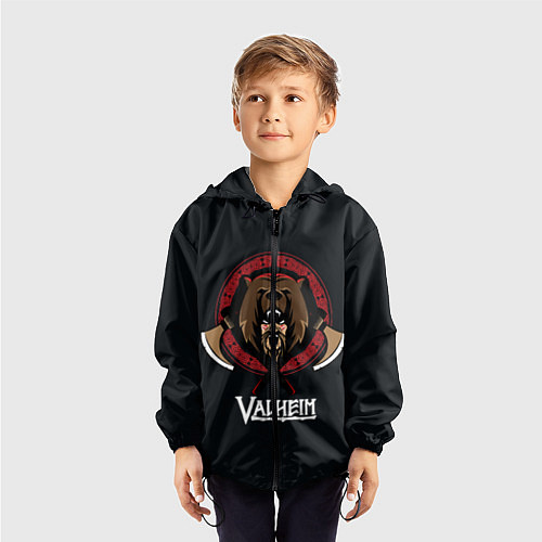 Детская ветровка Valheim Viking Bear / 3D-Черный – фото 3